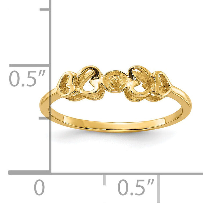 14k Polished Pearl Ring Mounting-Y1869