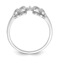 14k White Gold Polished Pearl Heart Ring Mounting-Y1870