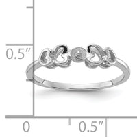 14k White Gold Polished Pearl Heart Ring Mounting-Y1870