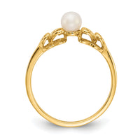 14k White Gold 4mm FW Cultured Pearl ring-Y1870PL