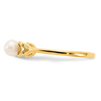 14k White Gold 4mm FW Cultured Pearl ring-Y1870PL