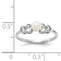 14k White Gold 4mm FW Cultured Pearl ring-Y1870PL