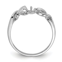 14k White Gold Polished Pearl Twisted Ring Mounting-Y1872