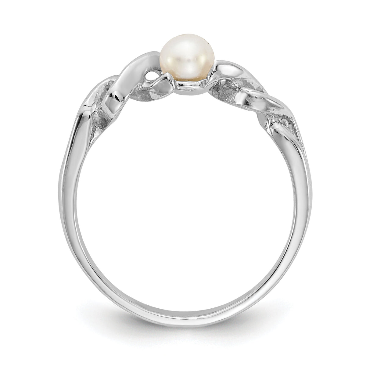 14k White Gold 4mm FW Cultured Pearl ring-Y1872PL