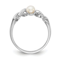 14k White Gold 4mm FW Cultured Pearl ring-Y1872PL