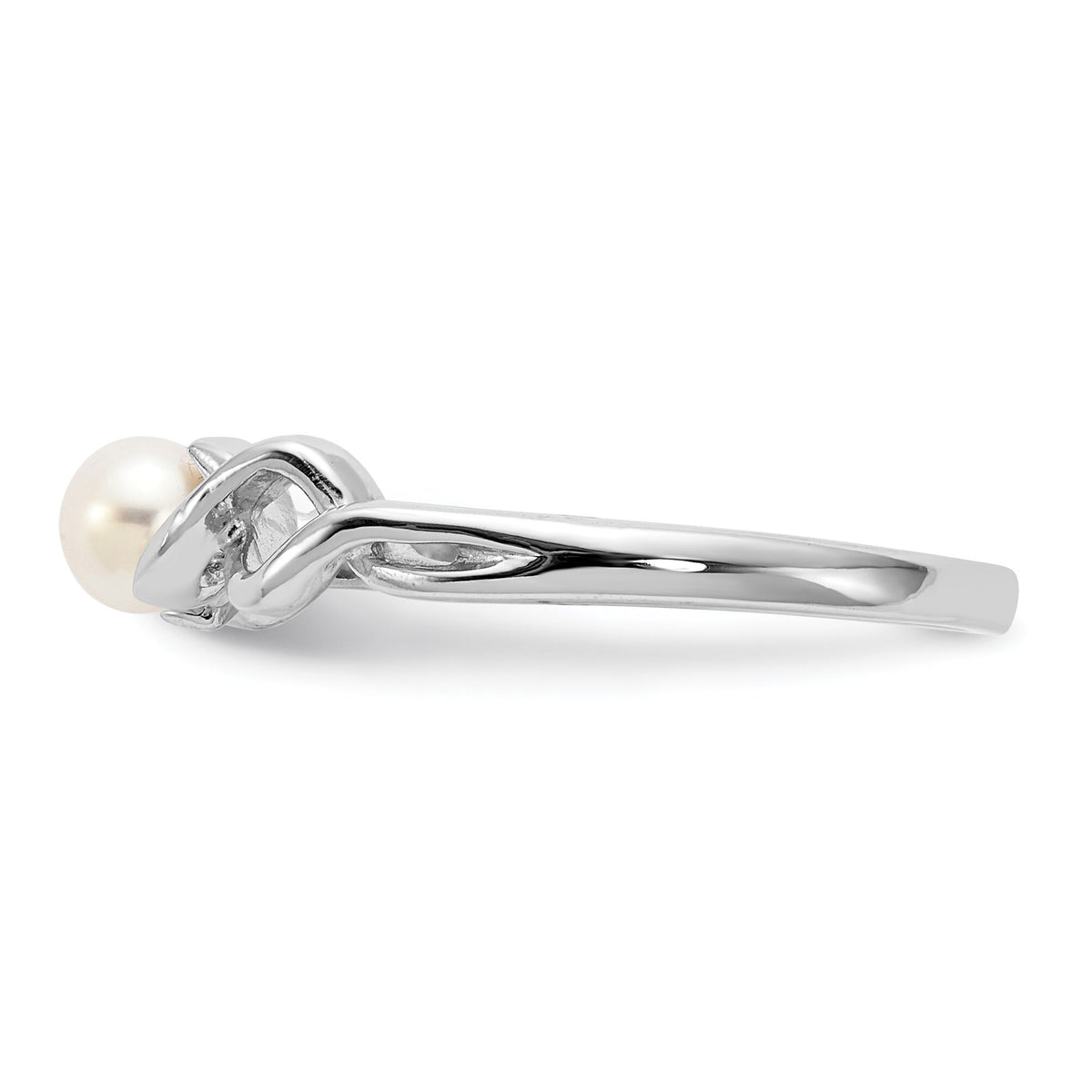 14k White Gold 4mm FW Cultured Pearl ring-Y1872PL