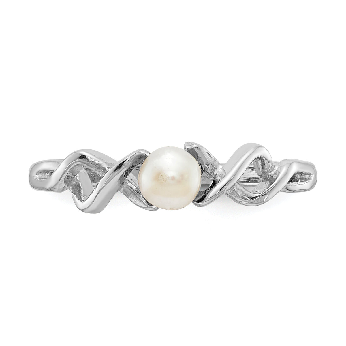 14k White Gold 4mm FW Cultured Pearl ring-Y1872PL