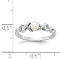 14k White Gold 4mm FW Cultured Pearl ring-Y1872PL