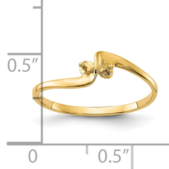 14k Polished Pearl Ring Mounting-Y1873