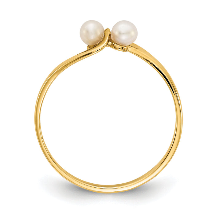 14k 3mm FW Cultured Pearl ring-Y1873PL