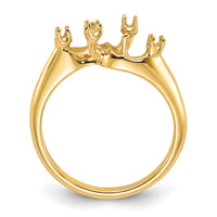 14k Polished Diamond & Pearl Ring Mounting-Y1875