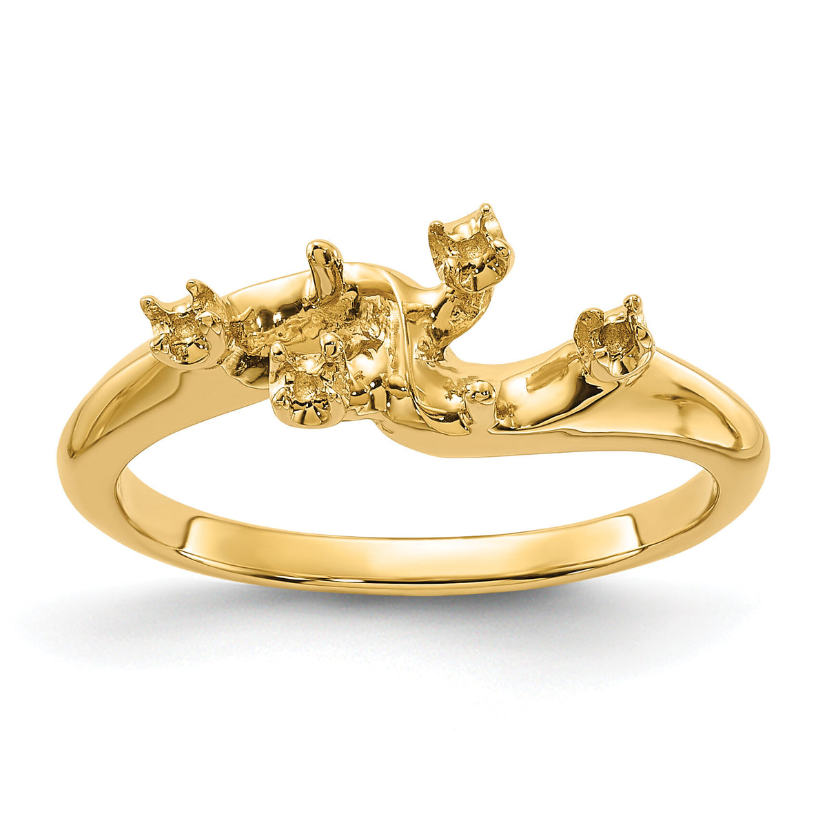 14k Polished Diamond & Pearl Ring Mounting-Y1875