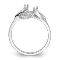 14k White Gold Polished Diamond & Pearl Ring Mounting-Y1880