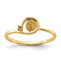 14k Polished Diamond & Pearl Ring Mounting-Y1890