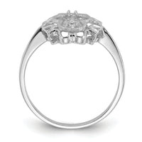 14k White Gold Polished Diamond & Pearl Scroll Ring Mounting-Y1907