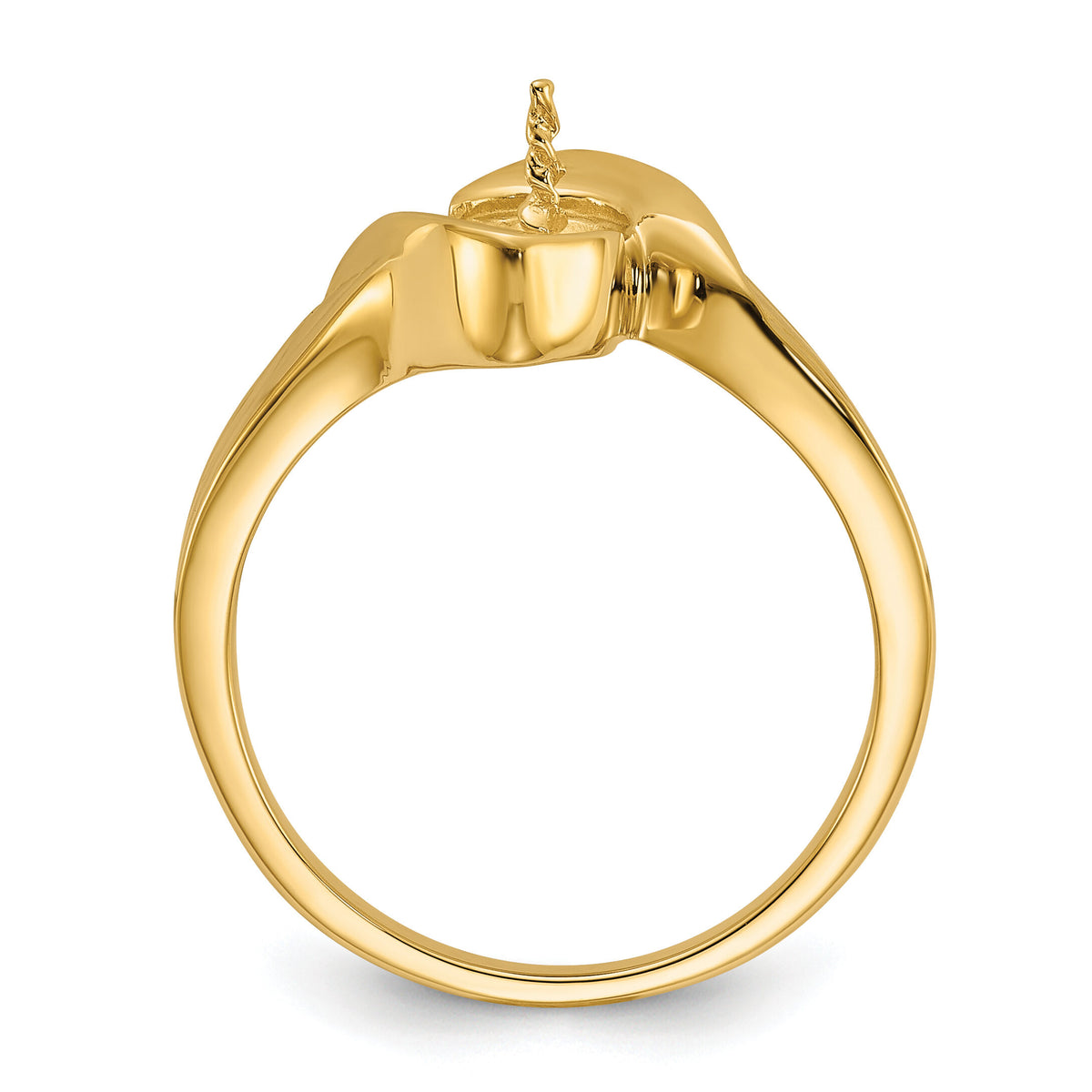 14k Polished Pearl Ring Mounting-Y1912