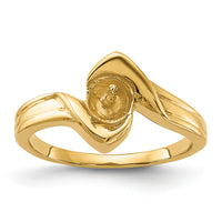 14k Polished Pearl Ring Mounting-Y1912