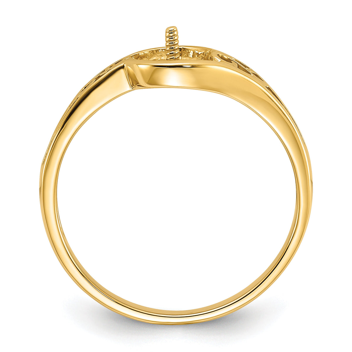 14k Polished Pearl Filigree Ring Mounting-Y1918