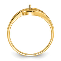 14k Polished Pearl Filigree Ring Mounting-Y1918