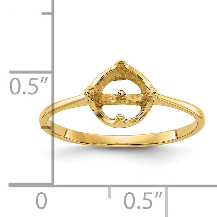 14k Polished Pearl Ring Mounting-Y1926