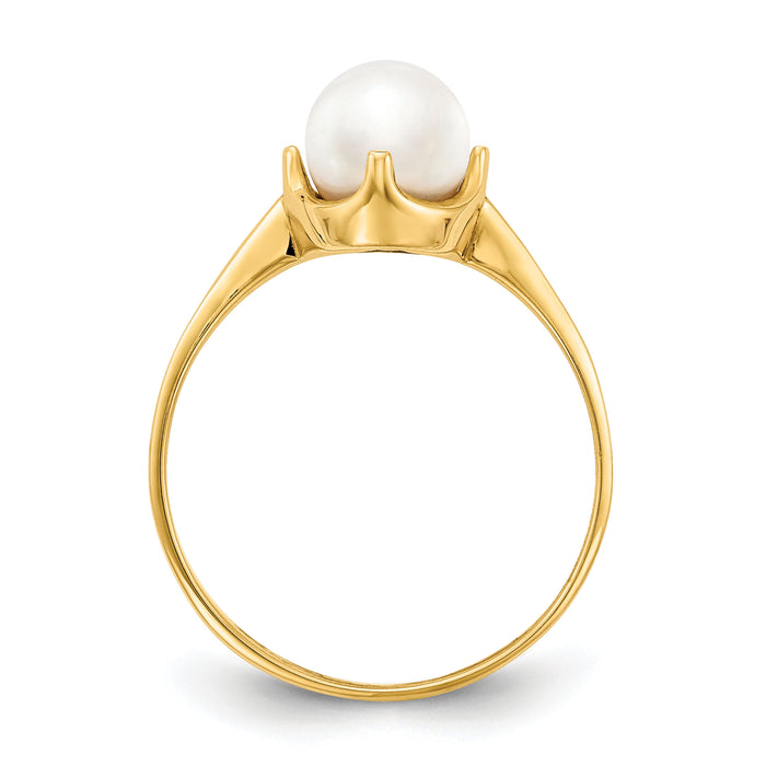 14k 6.5mm FW Cultured Pearl ring-Y1926PL