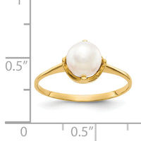 14k 6.5mm FW Cultured Pearl ring-Y1926PL