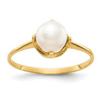 14k 6.5mm FW Cultured Pearl ring-Y1926PL