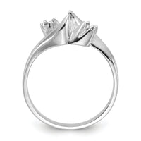 14k White Gold Polished Diamond & Pearl Ring Mounting-Y1933