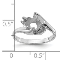 14k White Gold Polished Diamond & Pearl Ring Mounting-Y1933