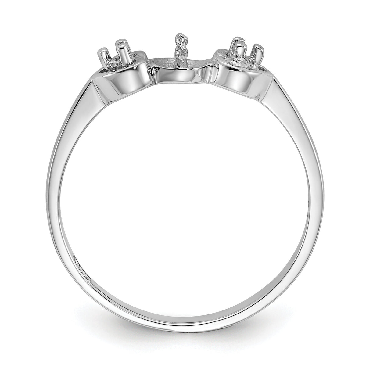 14k White Gold Polished Diamond & Pearl Ring Mounting-Y1937
