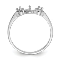 14k White Gold Polished Diamond & Pearl Ring Mounting-Y1937
