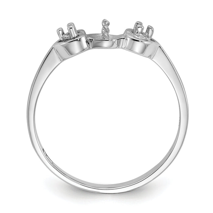 14k White Gold Polished Diamond & Pearl Ring Mounting-Y1937