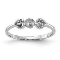 14k White Gold Polished Diamond & Pearl Ring Mounting-Y1937