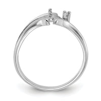 14k White Gold Polished Pearl & Diamond Ring Mounting-Y1947