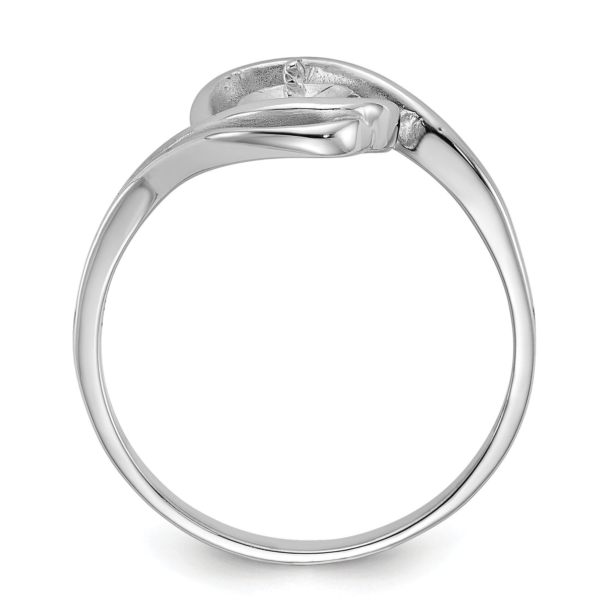 14k White Gold Polished Pearl Ring Mounting-Y1967