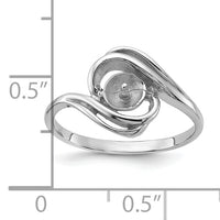 14k White Gold Polished Pearl Ring Mounting-Y1967