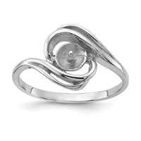 14k White Gold Polished Pearl Ring Mounting-Y1967