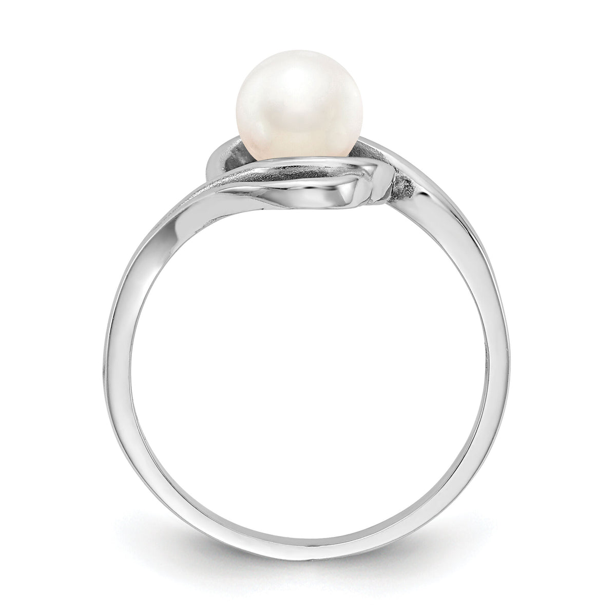 14k White Gold 5.5mm FW Cultured Pearl Ring-Y1967PL