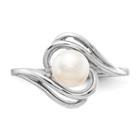 14k White Gold 5.5mm FW Cultured Pearl Ring-Y1967PL