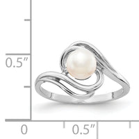 14k White Gold 5.5mm FW Cultured Pearl Ring-Y1967PL