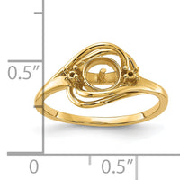 14k Polished Diamond & Pearl Ring Mounting-Y1968