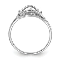 14k White Gold Polished Diamond & Pearl Ring Mounting-Y1969
