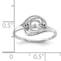 14k White Gold Polished Diamond & Pearl Ring Mounting-Y1969