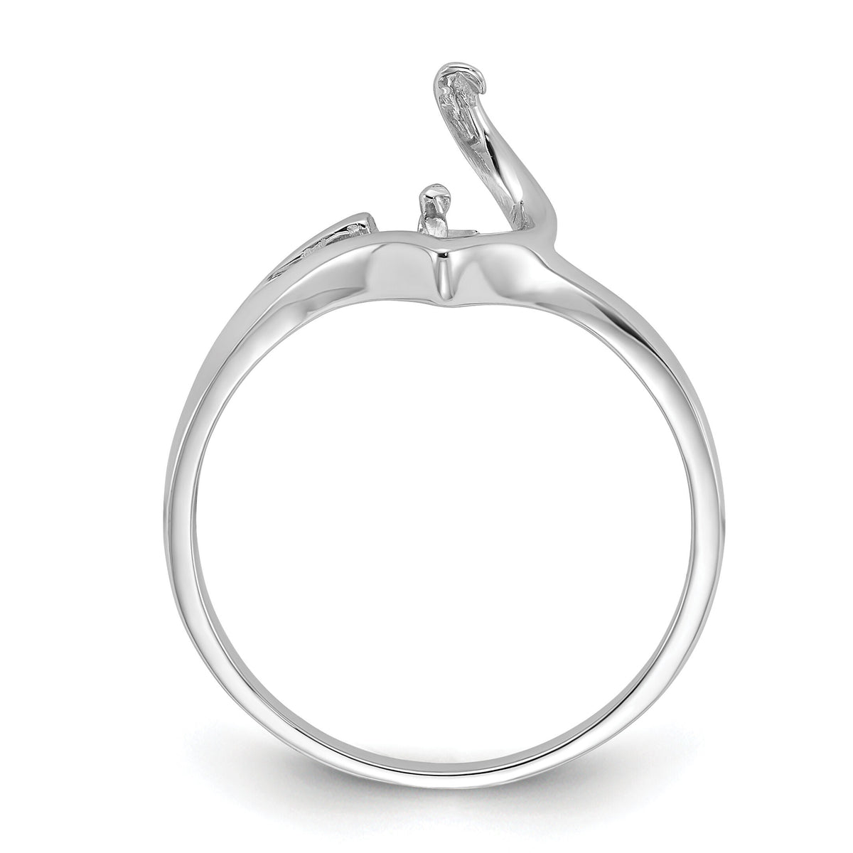 14k White Gold Polished Pearl Ring Mounting-Y1990