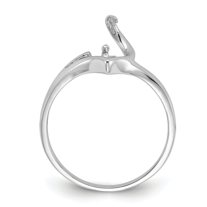 14k White Gold Polished Pearl Ring Mounting-Y1990