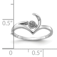 14k White Gold Polished Pearl Ring Mounting-Y1990