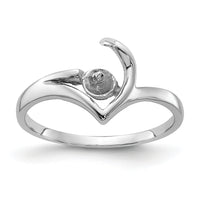 14k White Gold Polished Pearl Ring Mounting-Y1990