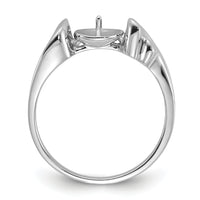 14k White Gold Polished Pearl Ring Mounting-Y2003