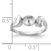 14k White Gold Polished Pearl Ring Mounting-Y2003