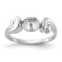 14k White Gold Polished Pearl Ring Mounting-Y2003